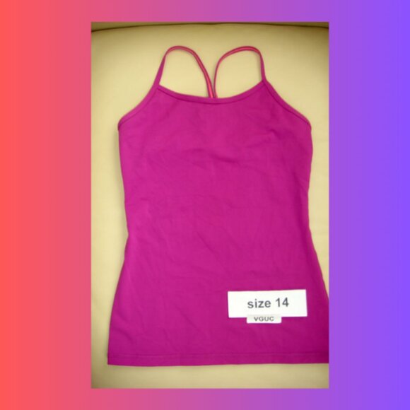 Ivivva Other - Ivivva Girl by Lululemon 🍋Tumblin' Tank pink with bra liner size 14